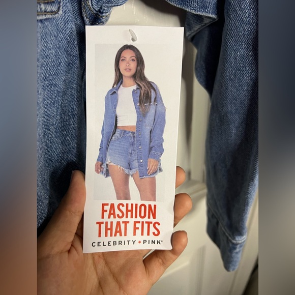 Celebrity Pink Plus size Shacket Midwash NWT - Picture 6 of 7